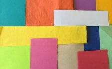red white blue and yellow papers